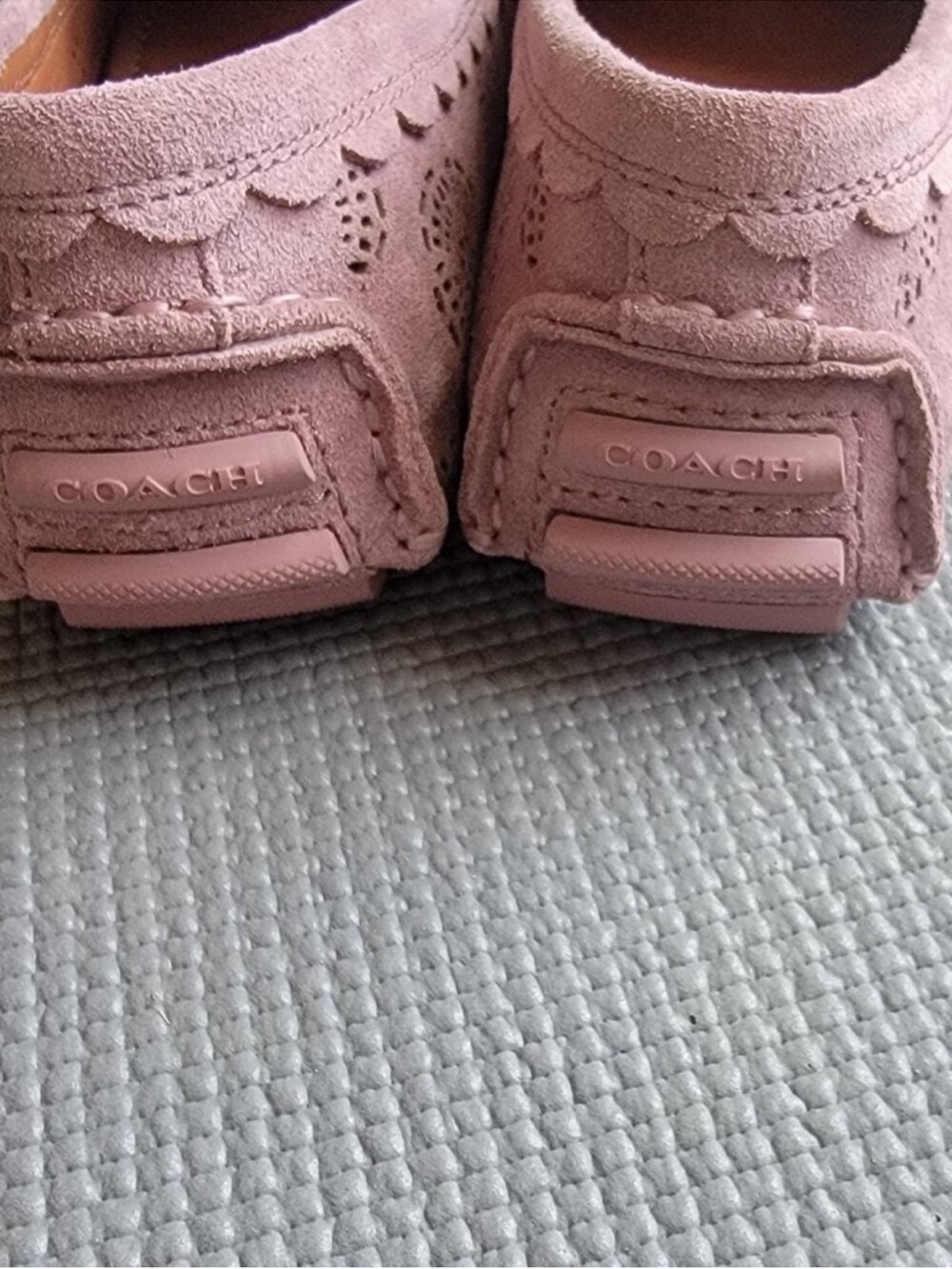 COACH Dusty Pink Suede Driving Moccasins - Picture 6 of 9